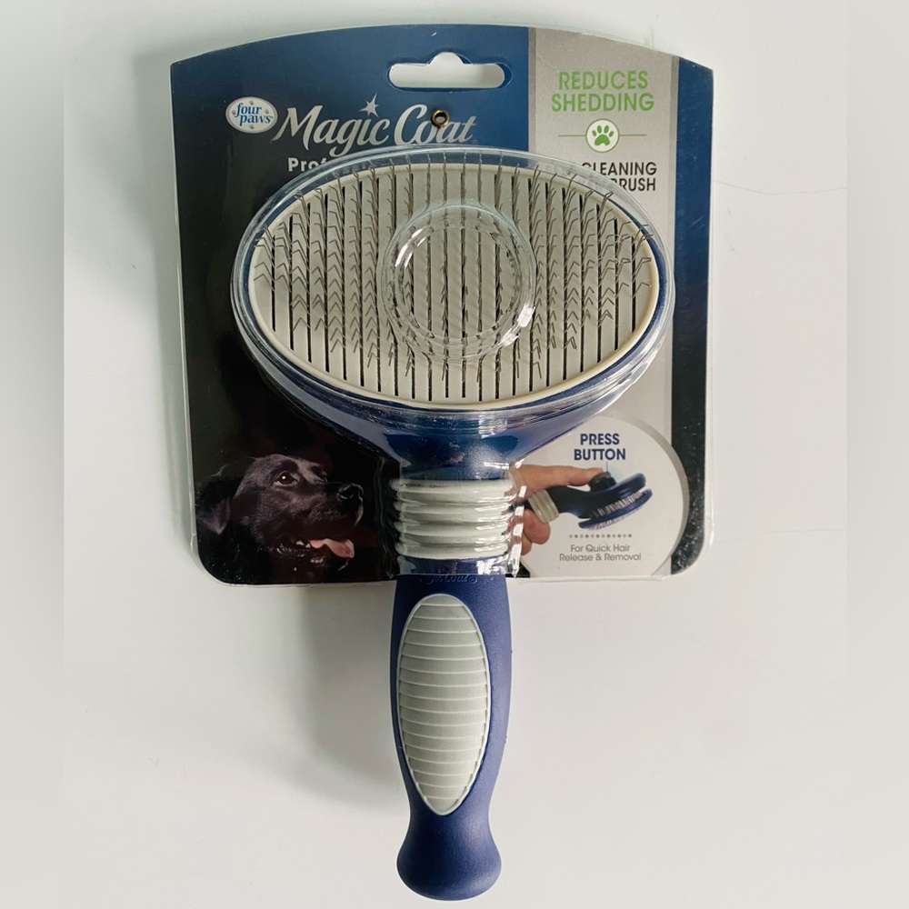 Four Paws Magic Coat Self Cleaning Slicker Dog Brush